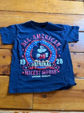 Mickey Mouse Navy Blue Graphic Kids T‑Shirt - Vintage All American